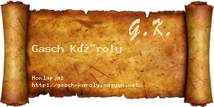 Gasch Károly névjegykártya